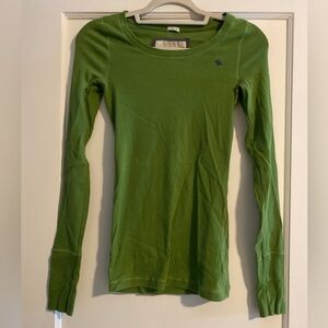 Vintage Y2K Abercrombie & Fitch Gilbert Stretch Long Sleeve Tee Green Sz Medium